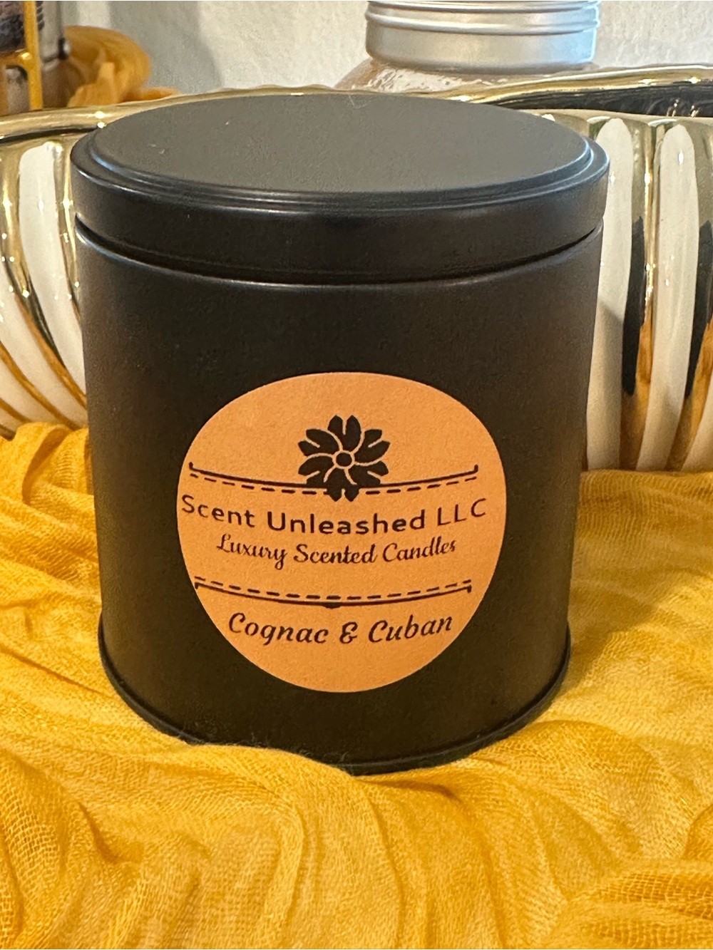 Cognac & Cuban, Scent Unleashed LLC Luxury Scented Candle - Picture 2 of 2